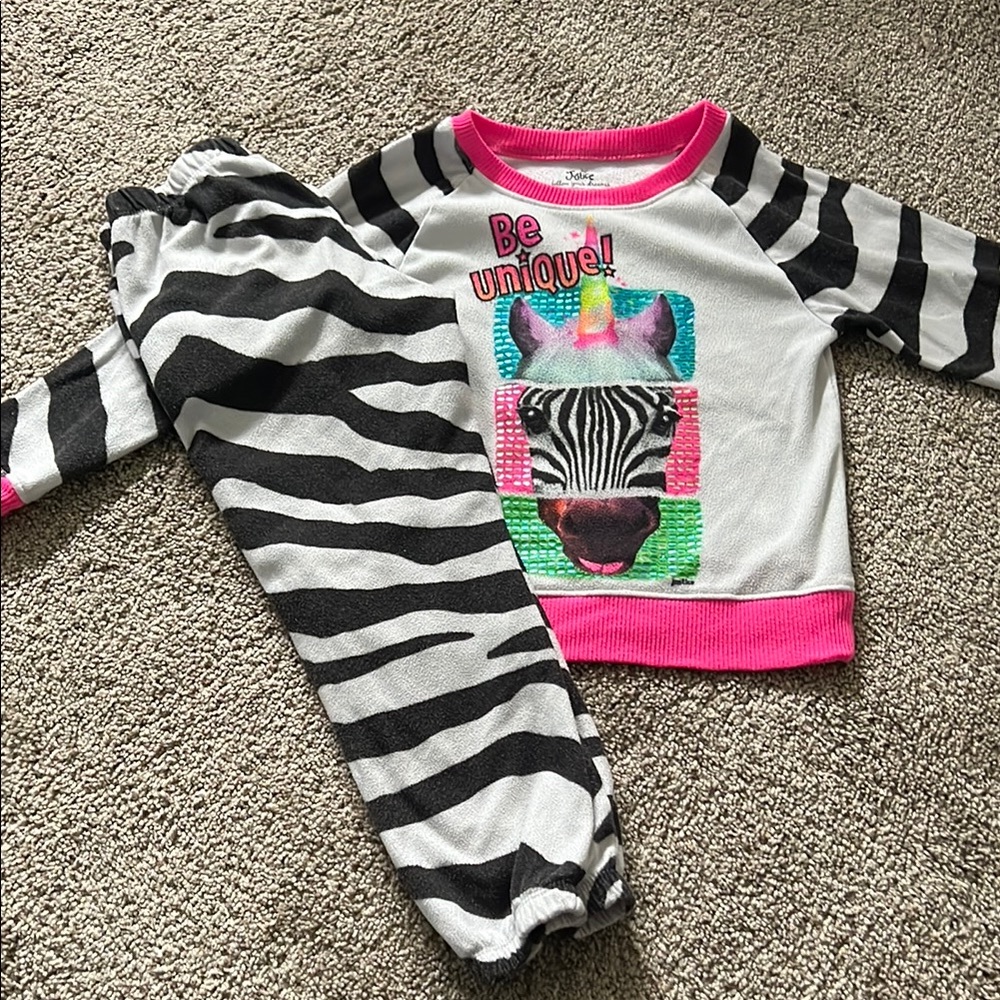 Justice Kids Pajama Set with Pink Trim